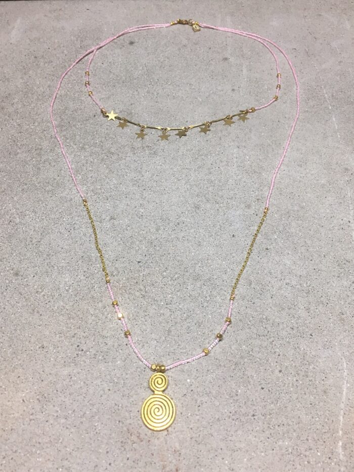*STARS Necklace  Pink