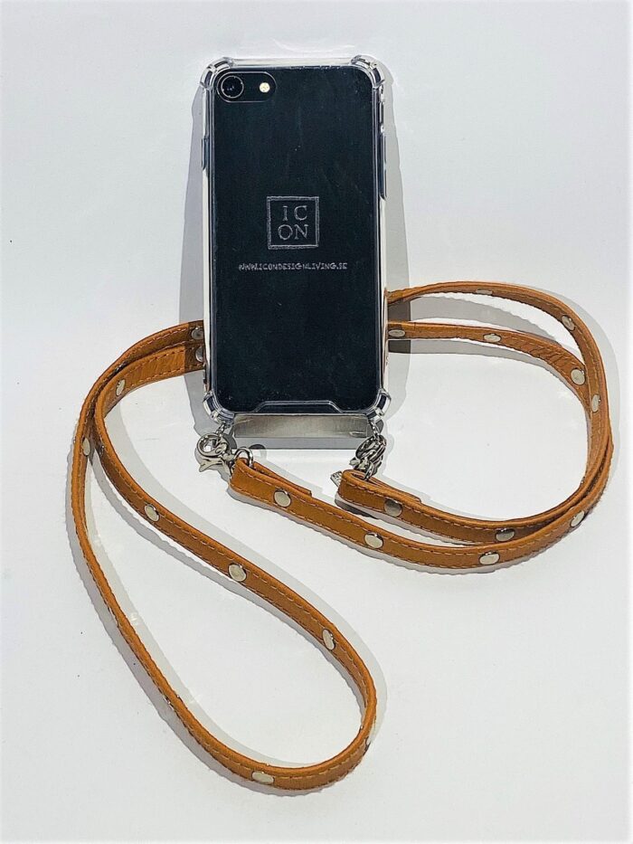 CROSSBODY Cognac/ gold studs