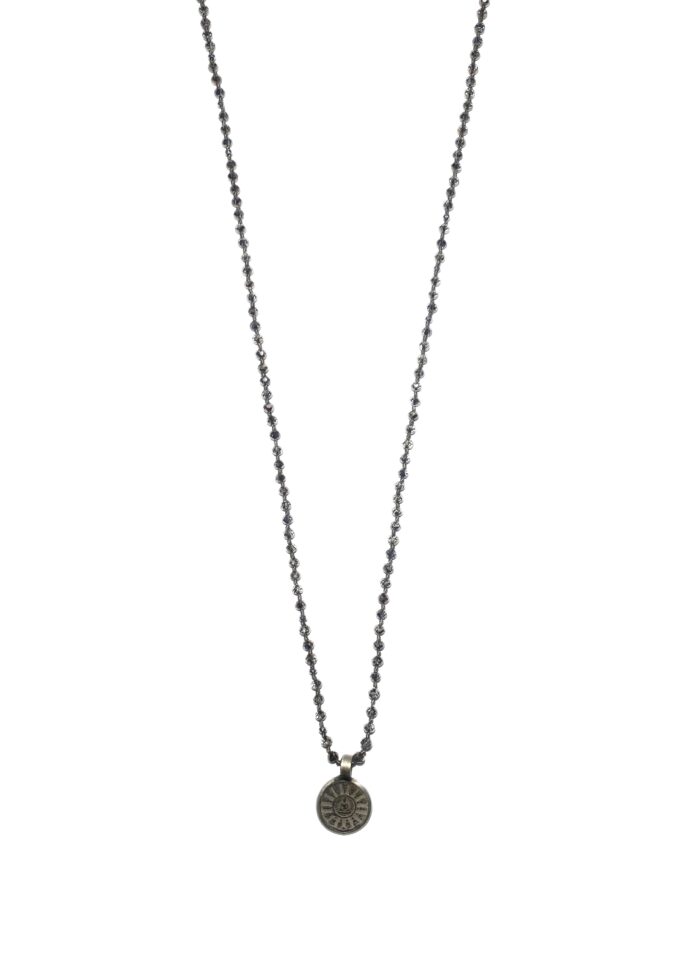 BUDDHA 10 necklace crystal brown silver - Image 2