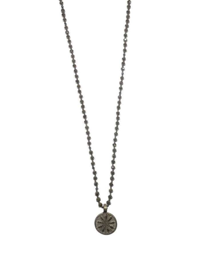 BUDDHA 410 necklace crystal mud silver - Image 2