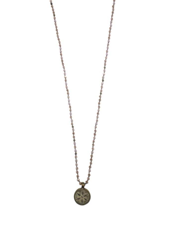 BUDDHA 4 necklace crystal pink gold - Image 2