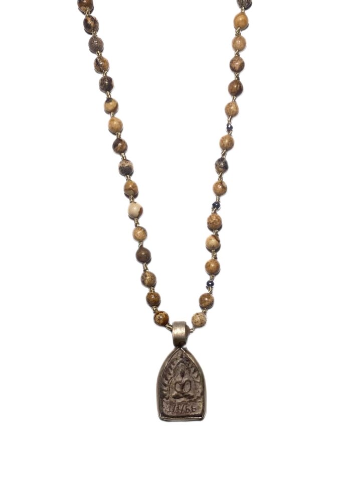 BUDDHA 3 necklace Jasper silver