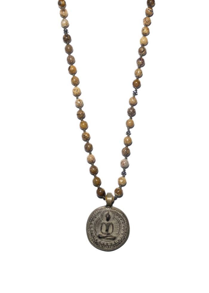 BUDDHA 30 necklace Jasper silver