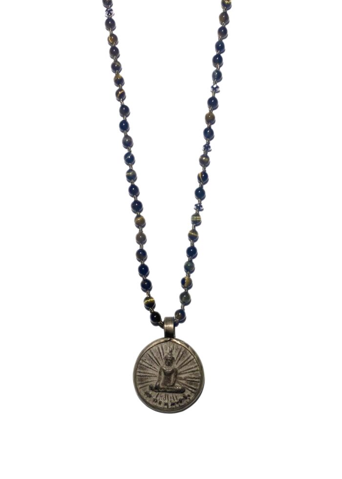 BUDDHA 32 necklace Tiger Eye silver