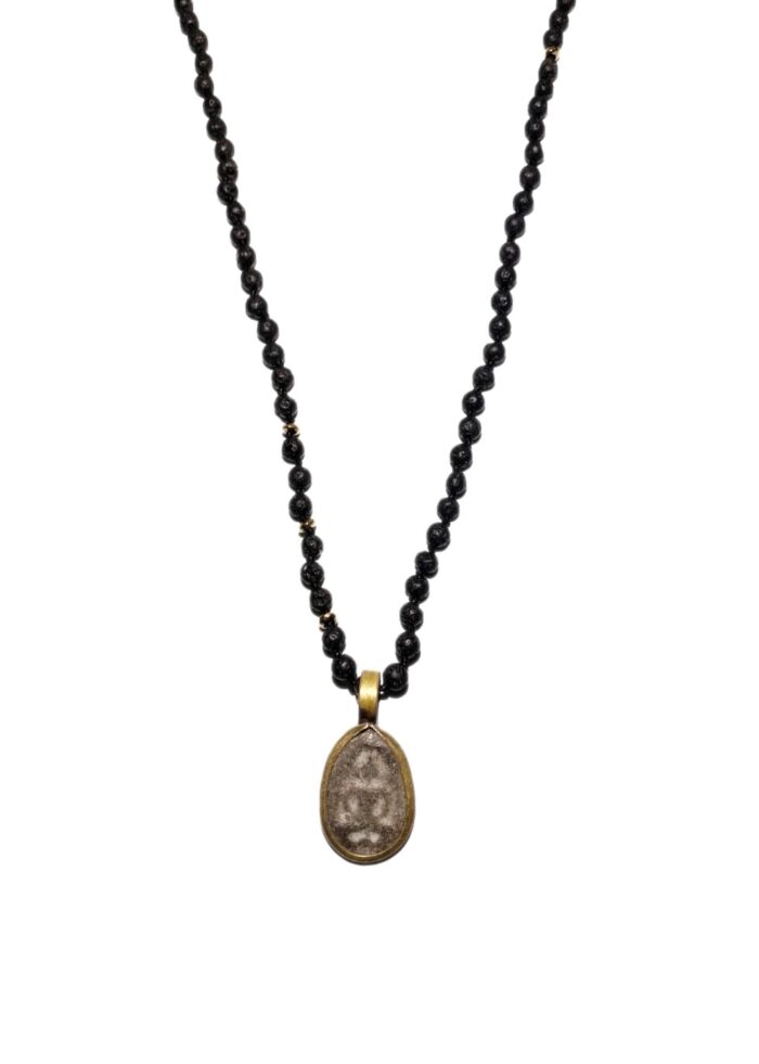 BUDDHA 6 lava necklace gold