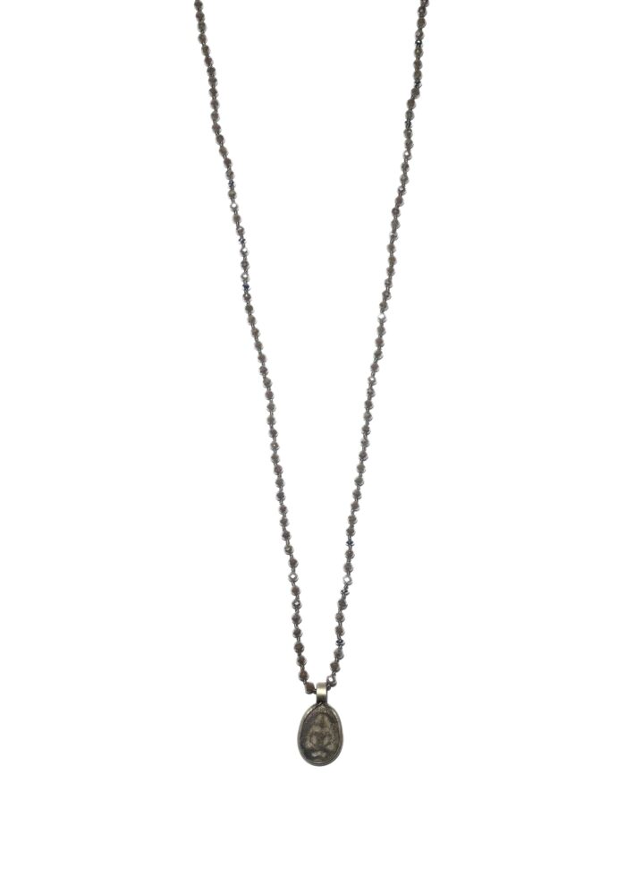 BUDDHA 6 necklace crystal mud silver - Image 2