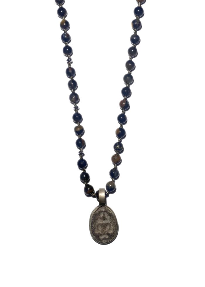 BUDDHA 6 necklace Tiger eye silver