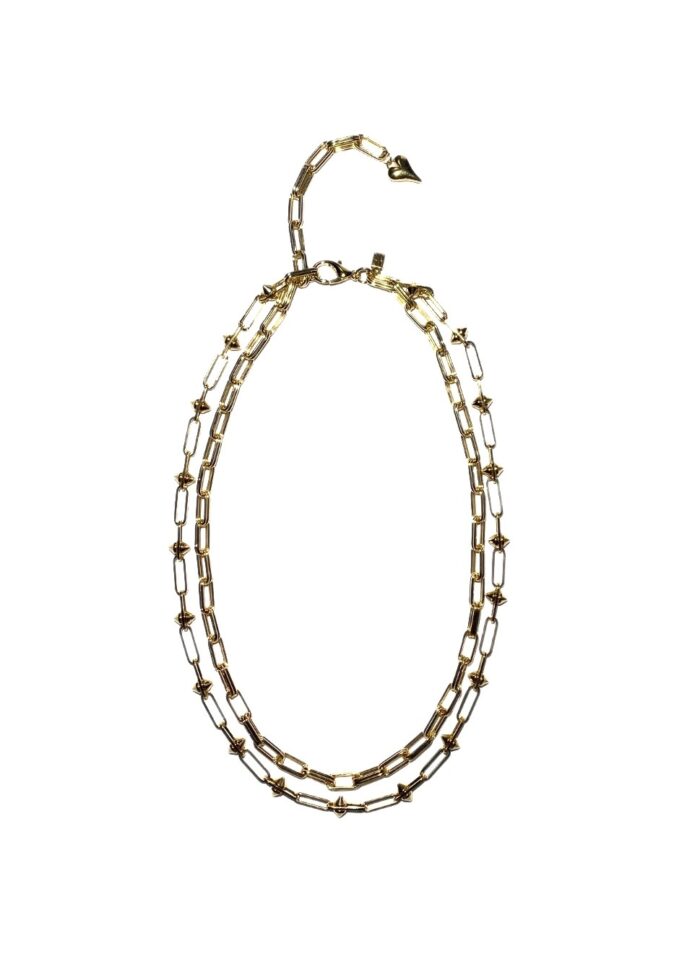 HEART DOUBLE necklace gold - Image 3