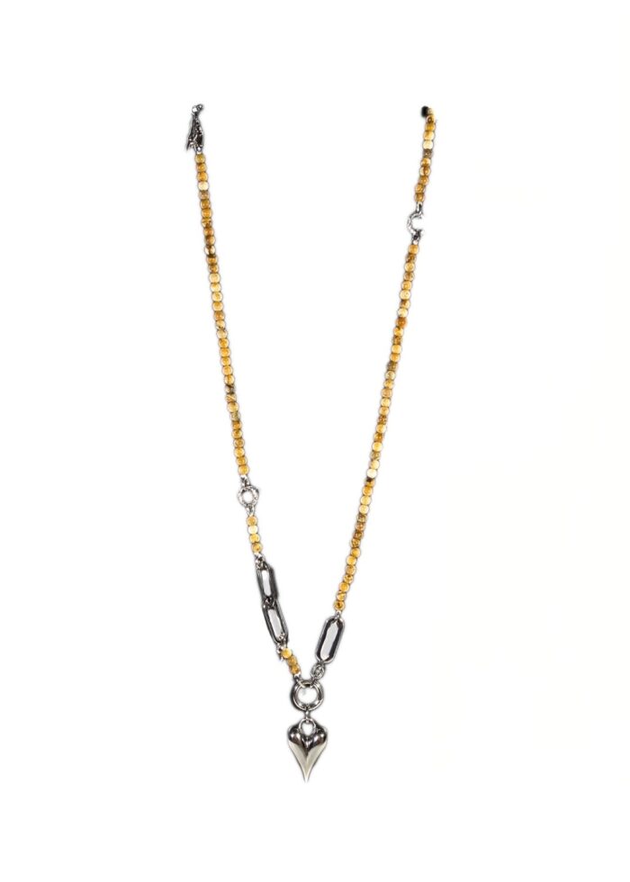 HEART STONE necklace Jasper silver - Image 2