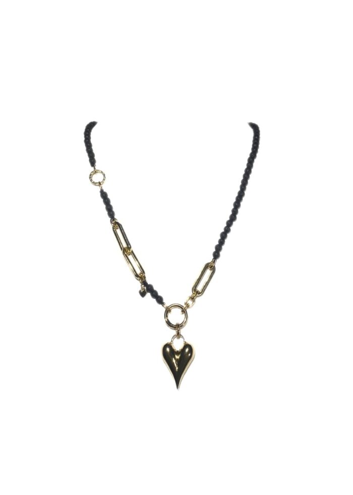 HEART STONE necklace Lava gold - Image 2