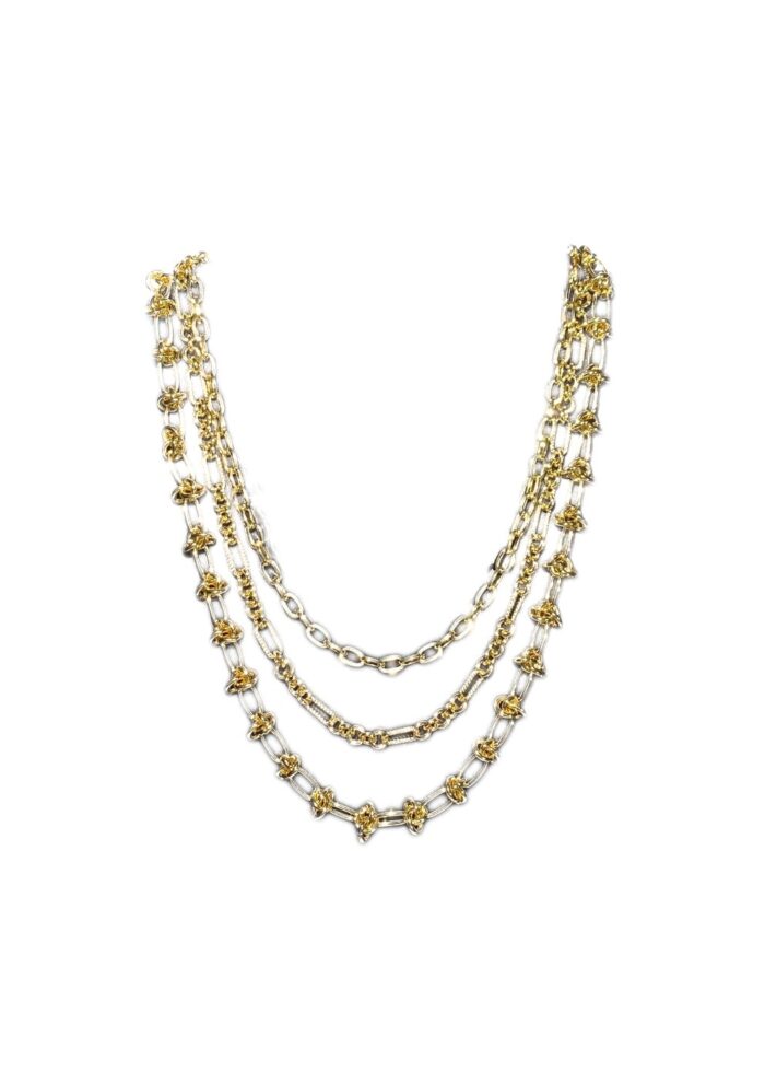 KNOT 3 LAYER necklace gold