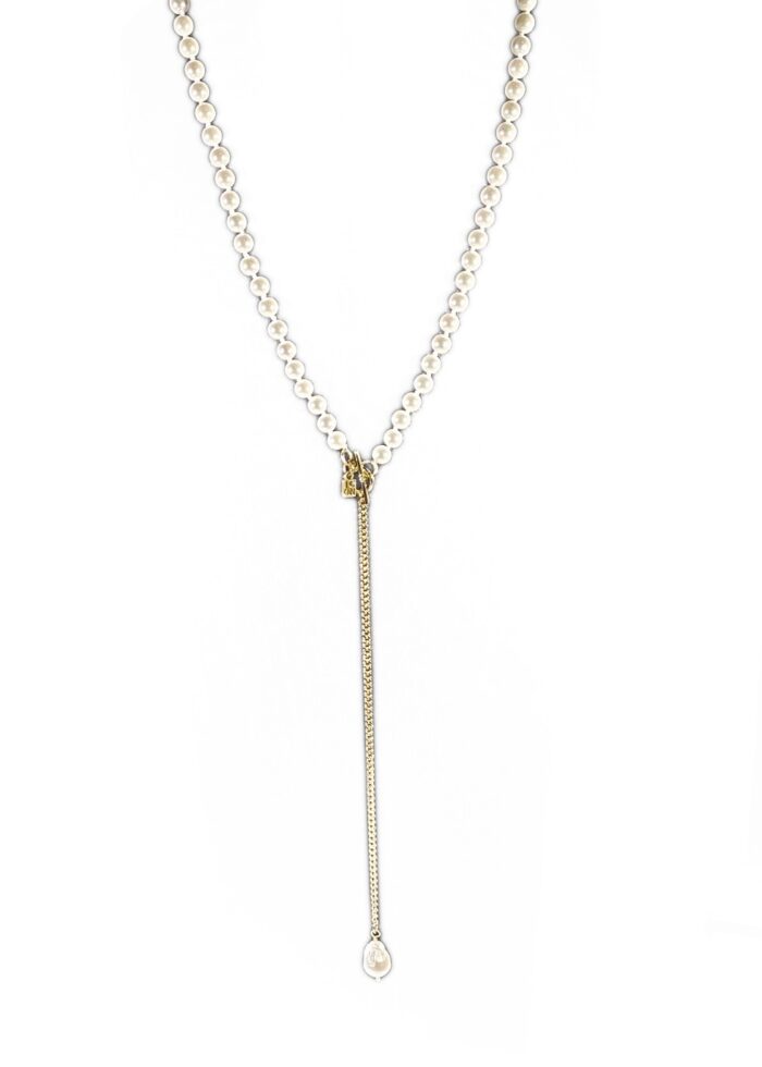PEARL 6 mm CHAIN necklace gold