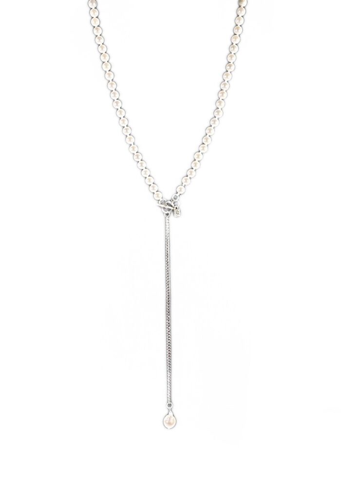 PEARL 6 mm CHAIN necklace silver